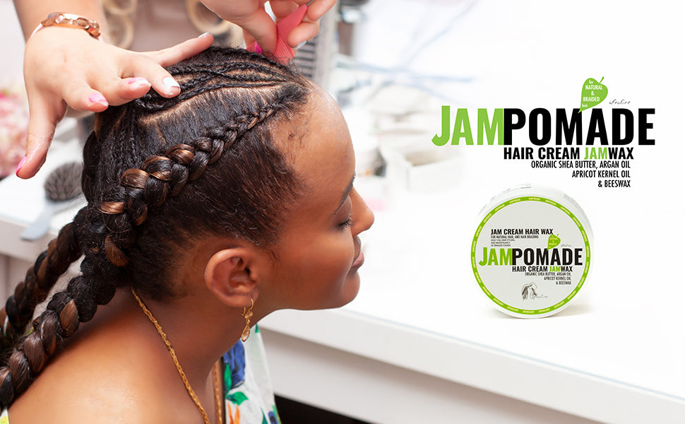 AFROline JAMPomade
MIT SHEABUTTER, ARGANÖL, PFIRSICHKERNÖL, BIENENWACHS