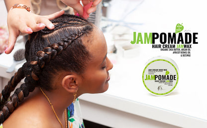 AFROline JAMPomade
MIT SHEABUTTER, ARGANÖL, PFIRSICHKERNÖL, BIENENWACHS
